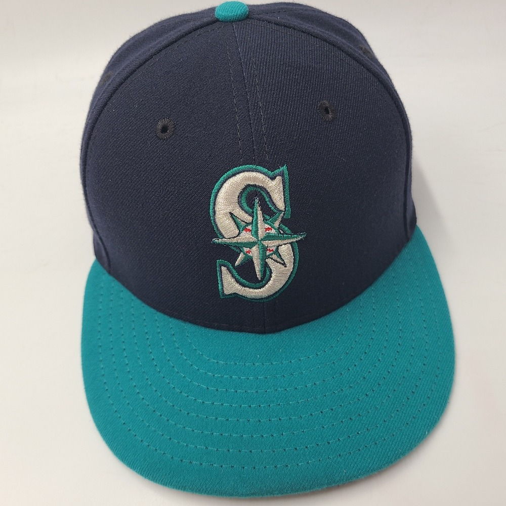 Seattle Mariners Hat Fitted 7 1/4 New Era 59Fifty Blue MLB Baseball Logo Men